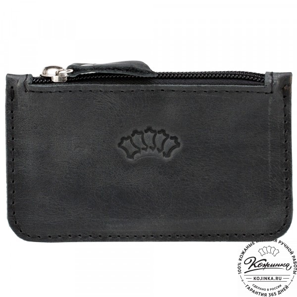 Кожаный картхолдер "Мурано" (чёрный). фото 1