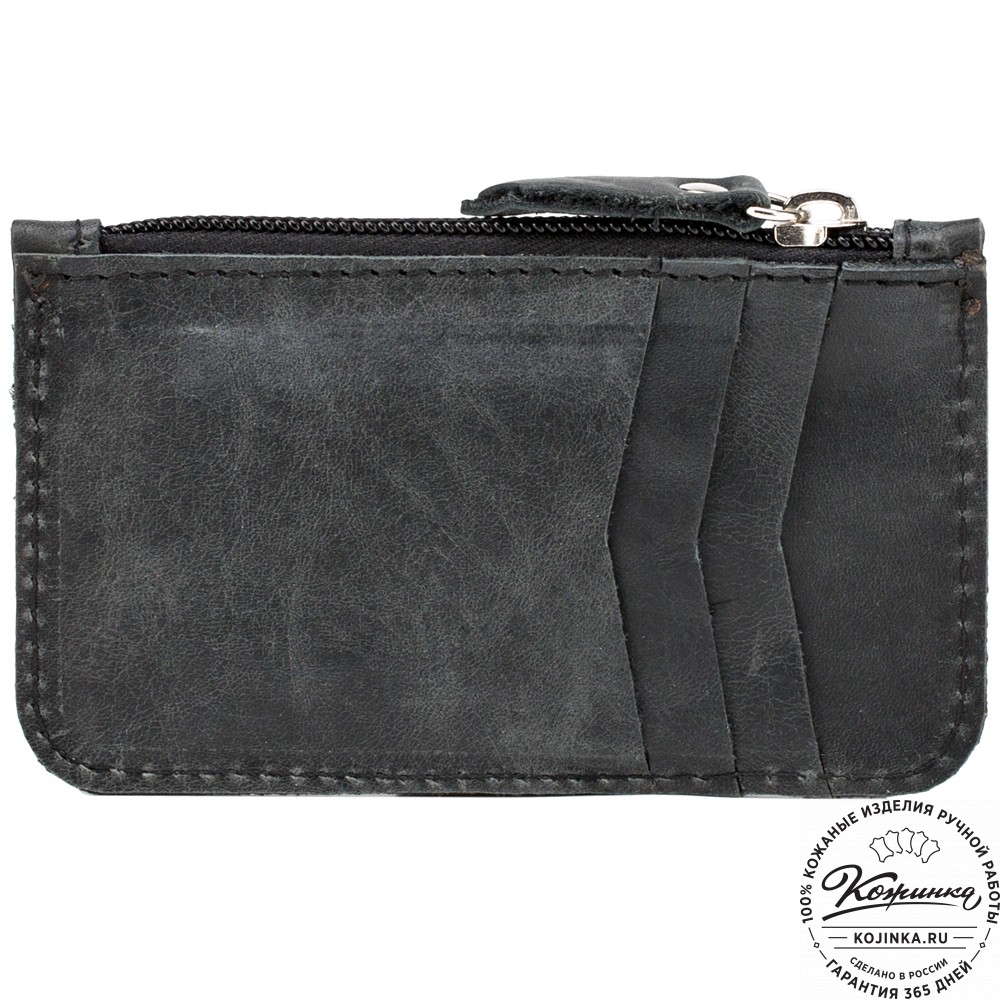 Кожаный картхолдер "Мурано" (чёрный)
