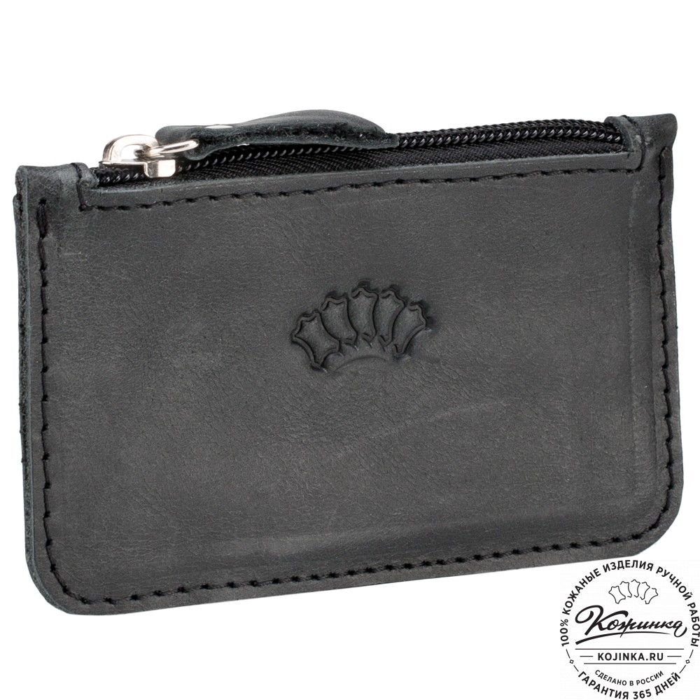 Кожаный картхолдер "Мурано" (чёрный)