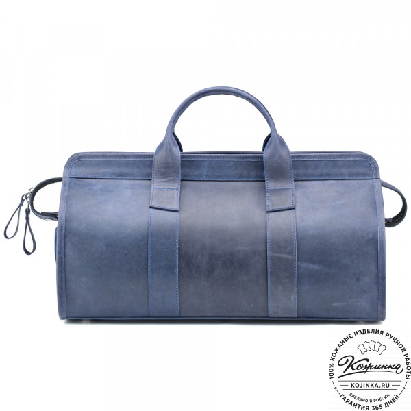 Кожаная дорожная сумка "Чарли" (синий крейзи). фото 1
