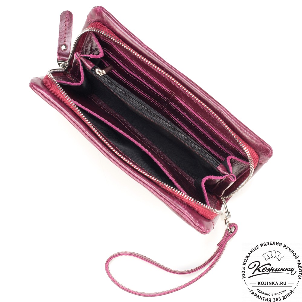 Кожаный клатч "Дарси" (бордовый антик)