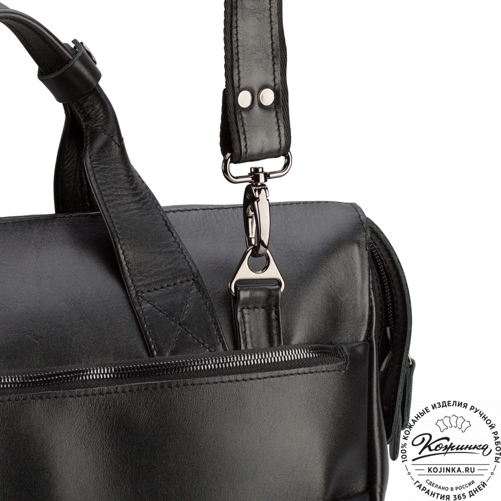 Кожаная деловая сумка "Марк" (черная)