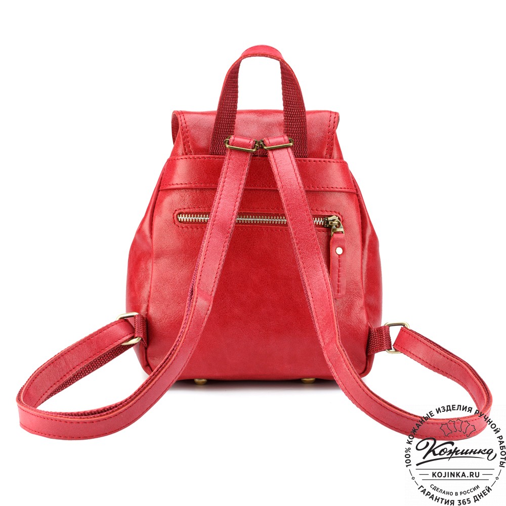 Женский кожаный рюкзак "Нэнси" (красный)