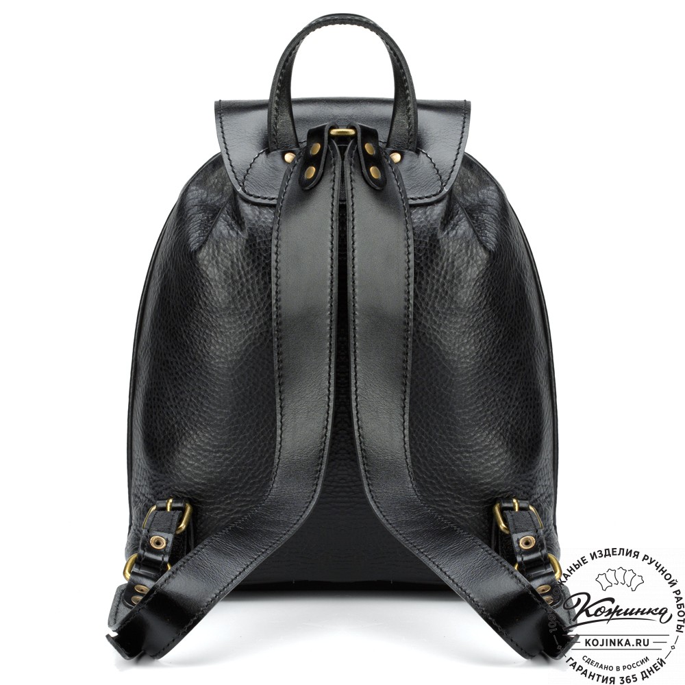 Кожаный рюкзак "Пилот" (чёрный)