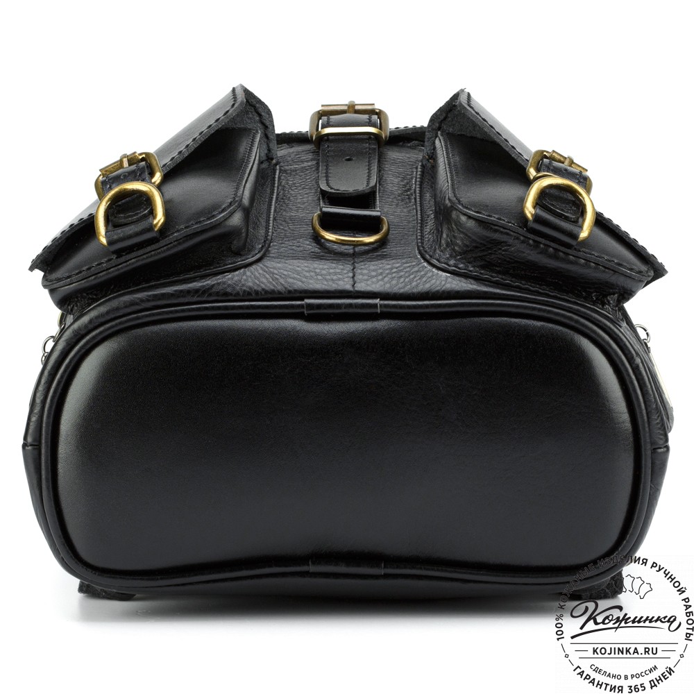 Кожаный рюкзак "Пилот" (чёрный)