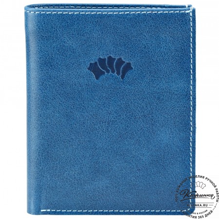 Кожаное портмоне "Россия" (синее)
