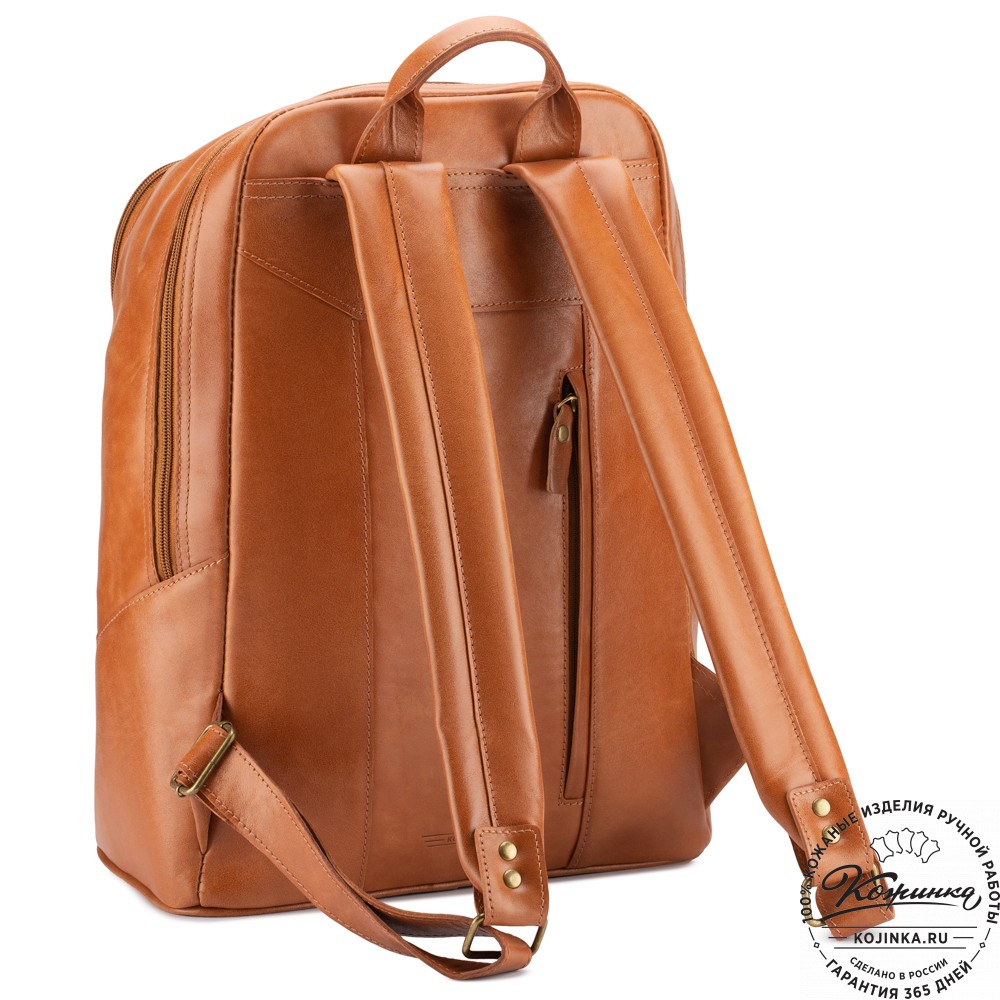 Кожаный рюкзак "Венгрия" (рыжий)
