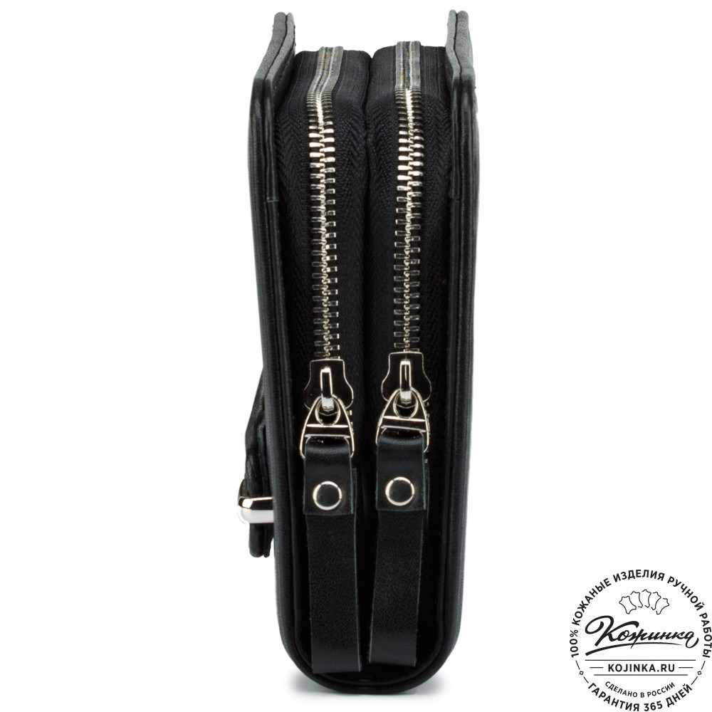 Кожаный клатч "Вилли" (чёрный)