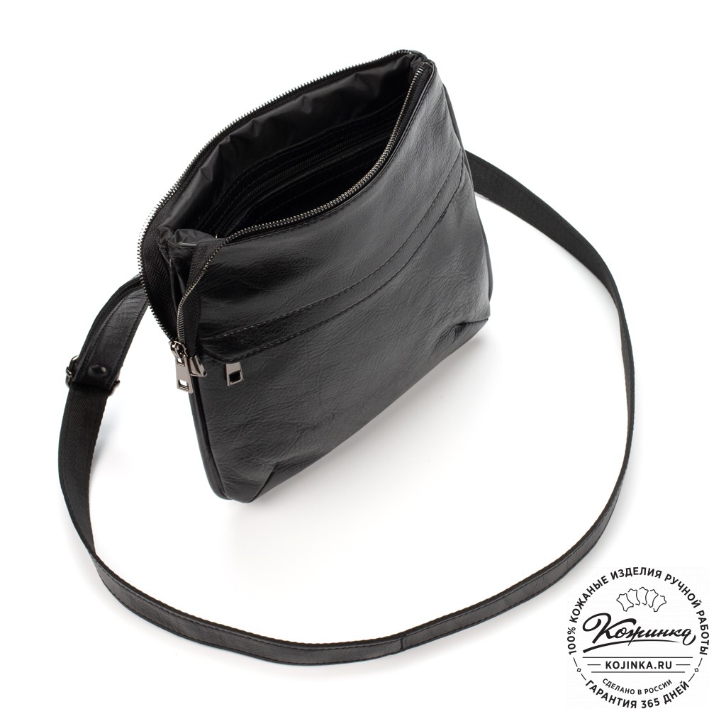 Кожаная сумка "Говард" (чёрная)
