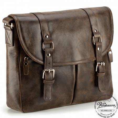 Кожаная сумка "Командор" (коричневая наппа)
