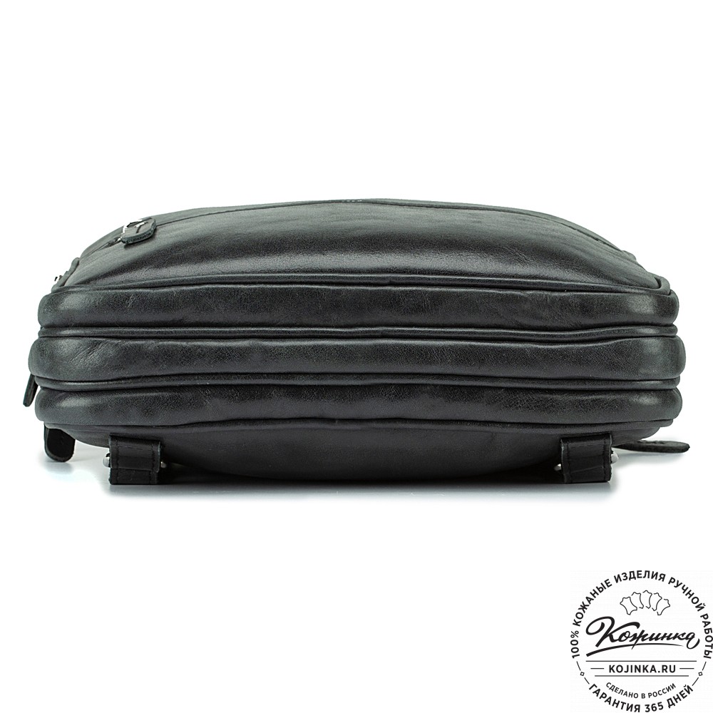 Кожаный рюкзак-сумка "Майя" (чёрный)