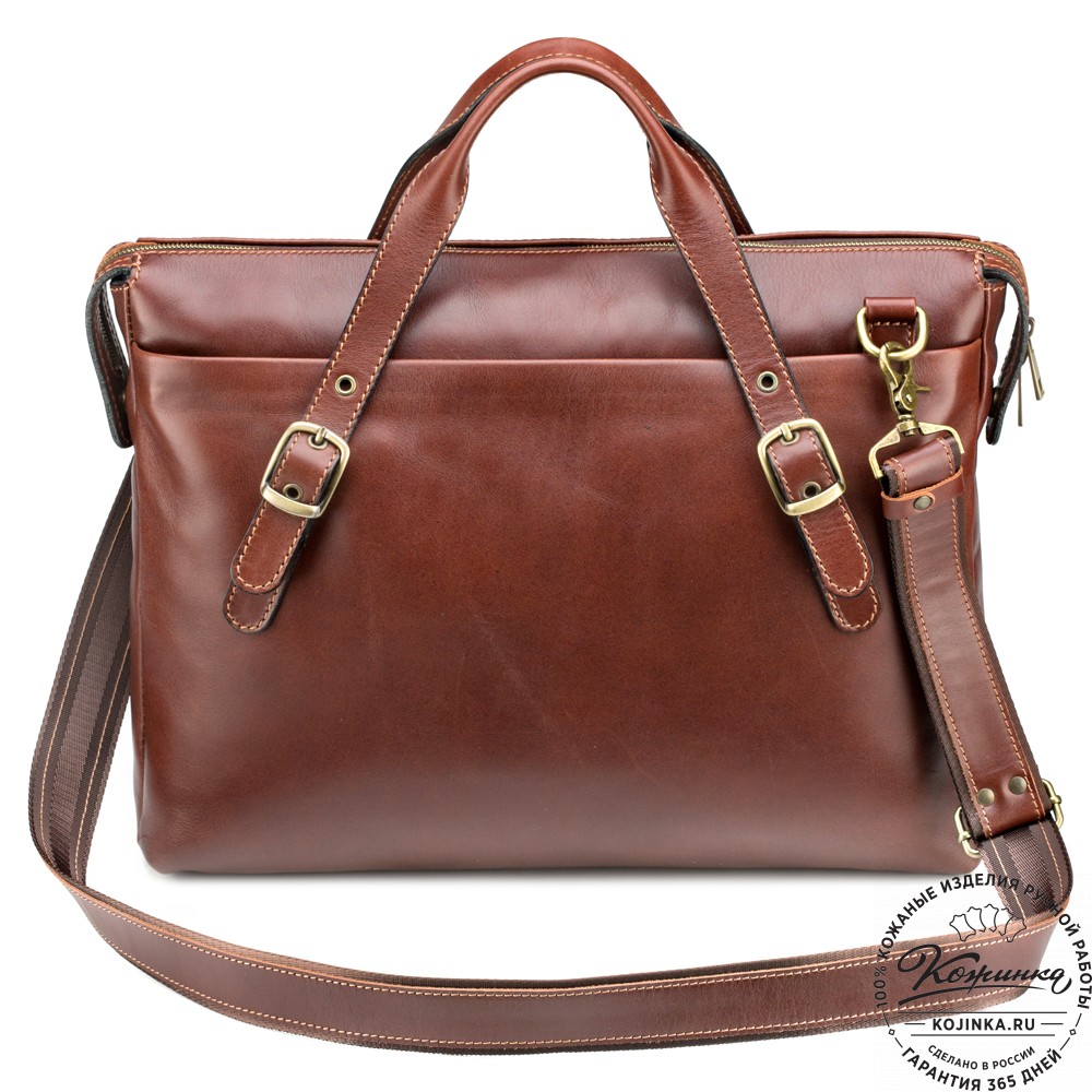 Кожаная деловая сумка "Франклин" (коричневая)