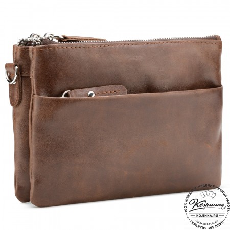 Женская кожаная сумка "Хельга" (коричневая)