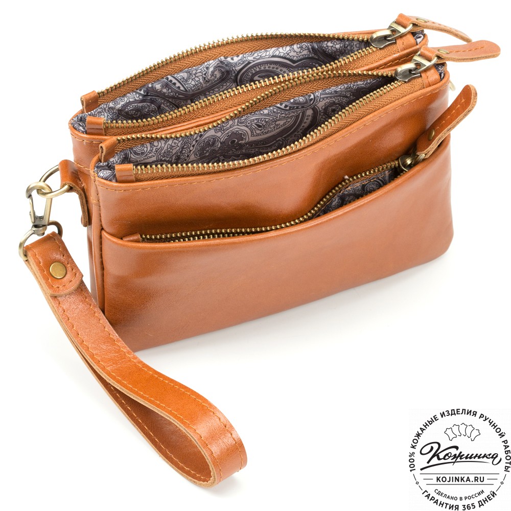 Женская кожаная сумка "Хельга" (рыжая)