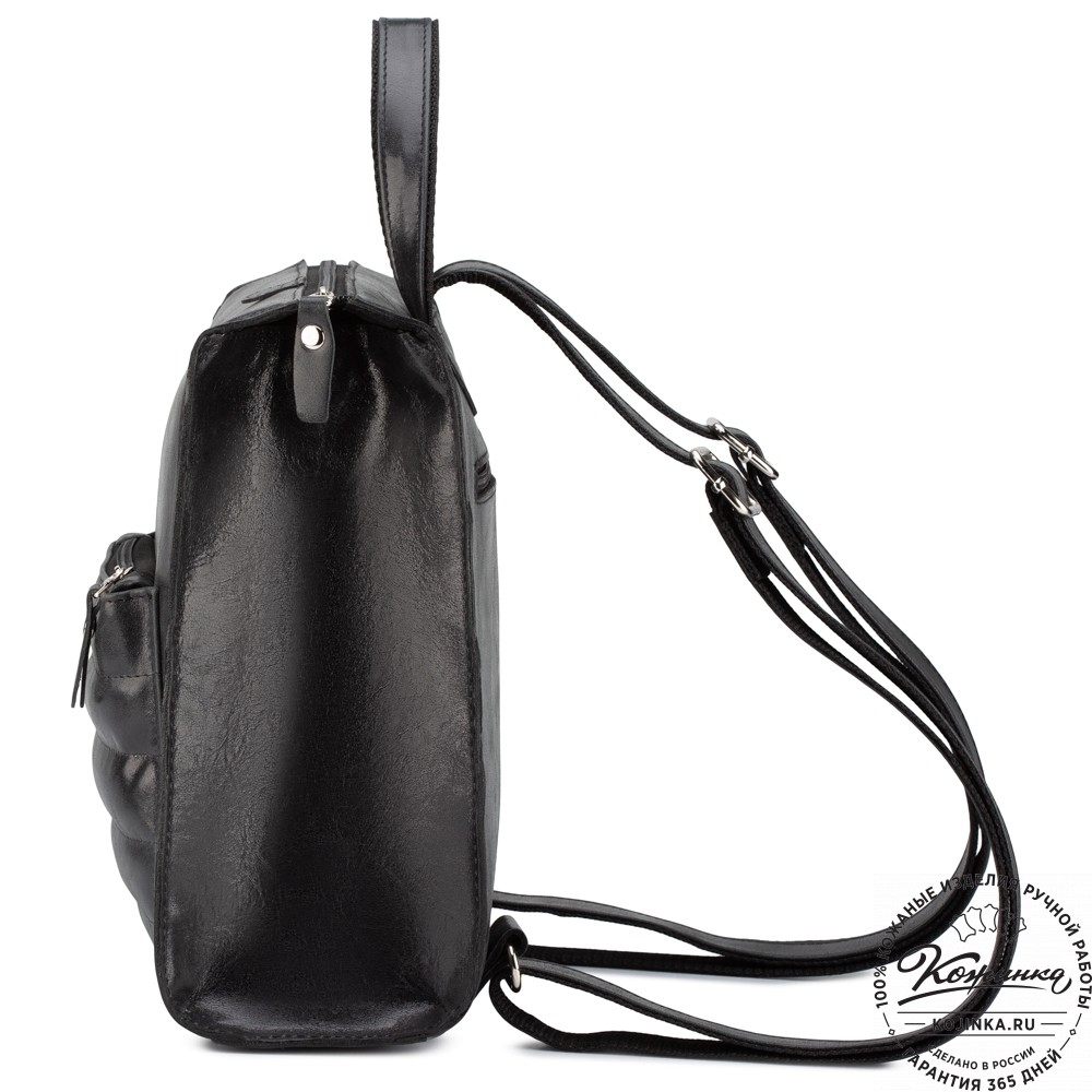 Женский кожаный рюкзак "Скарлетт" (чёрный)