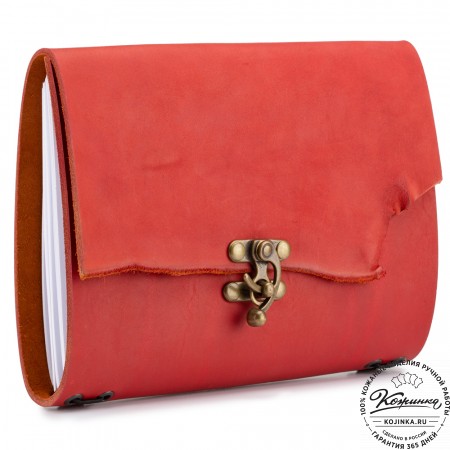 Кожаный ежедневник  "Квентин" (красный)