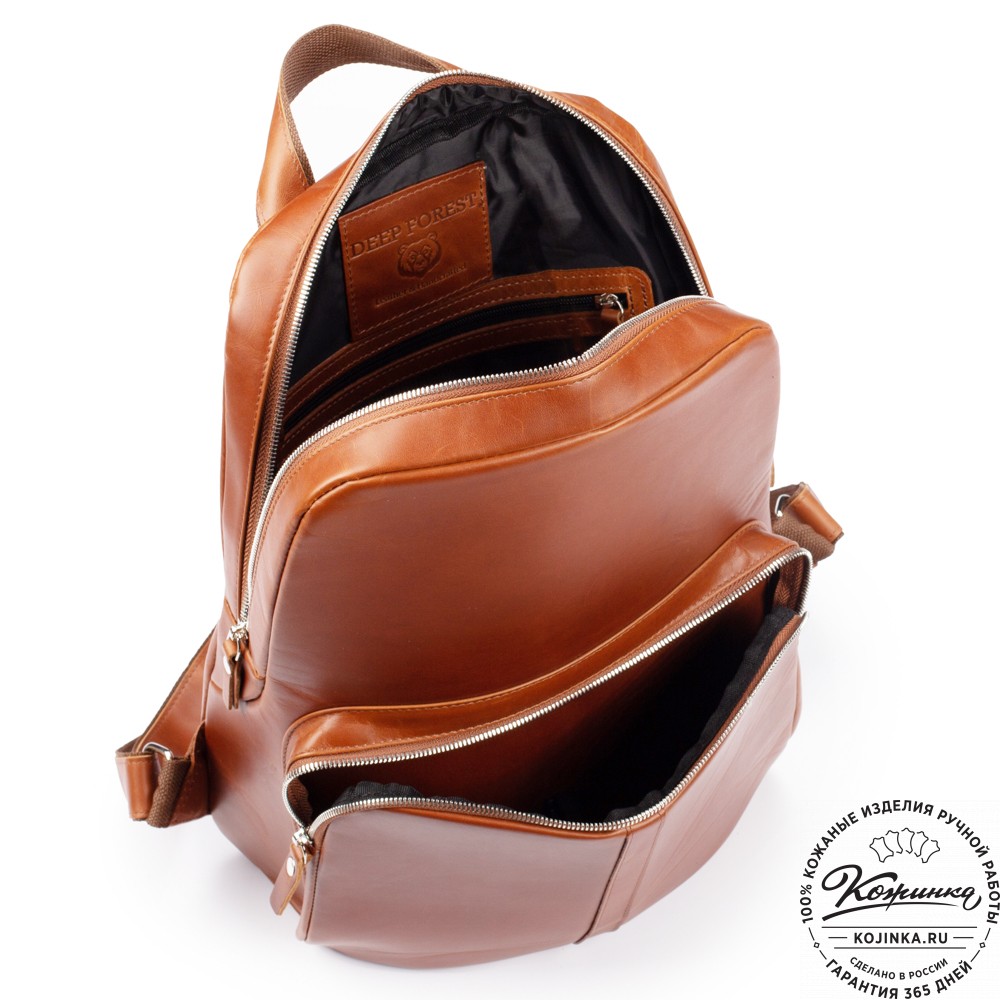 Кожаный рюкзак "Памела XL" (рыжий)