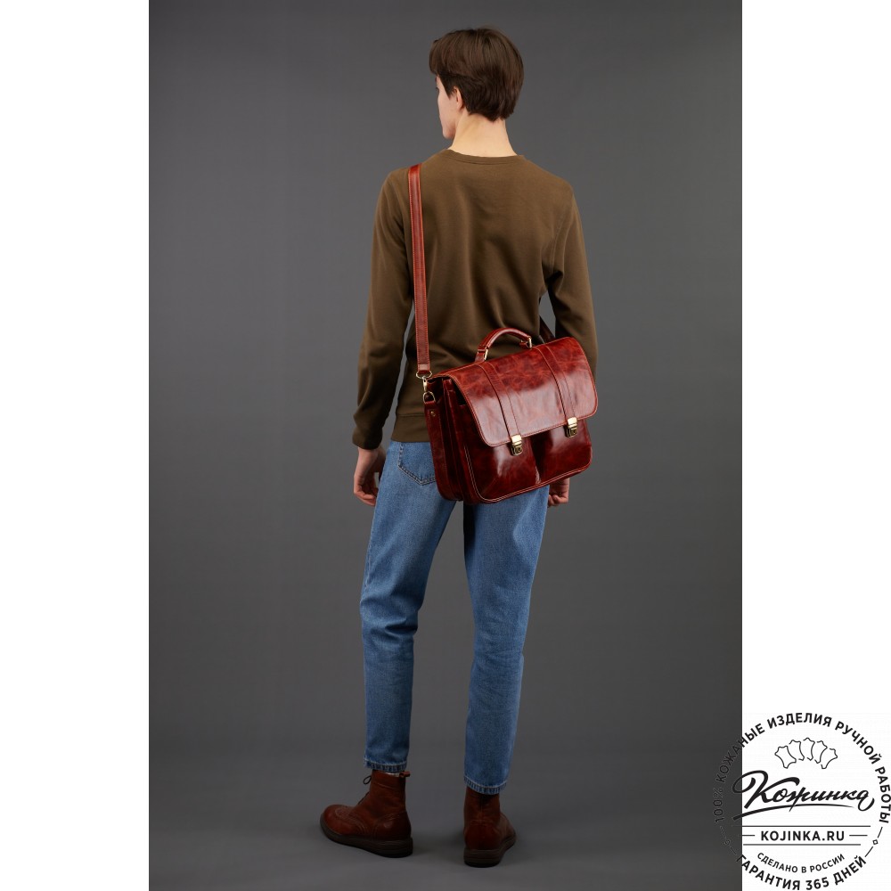 Кожаный портфель "Джозеф" (тёмно-коричневый)