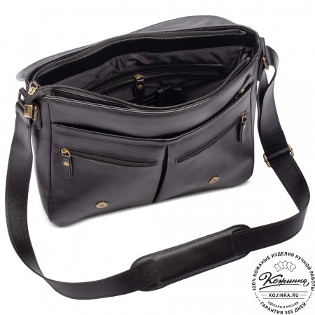 Кожаная сумка "Командор" (чёрная)