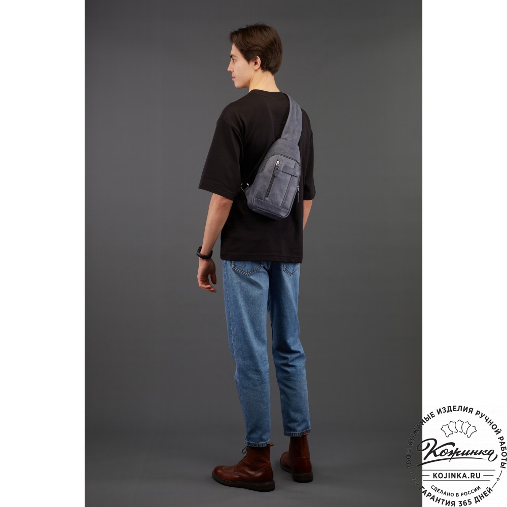 Кожаная нагрудная сумка "Ватикан" (чёрная)