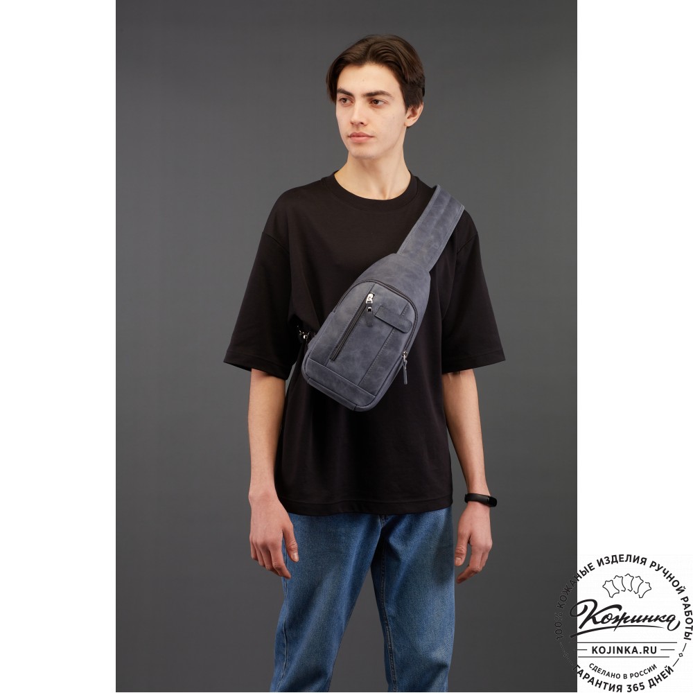 Кожаная нагрудная сумка "Ватикан" (чёрная)