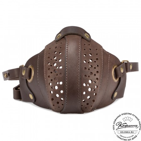 Кожаная маска Азимут (коричневая)