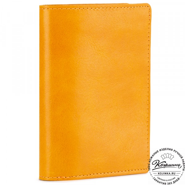 Кожаное портмоне "Япония" (жёлтое). фото 1