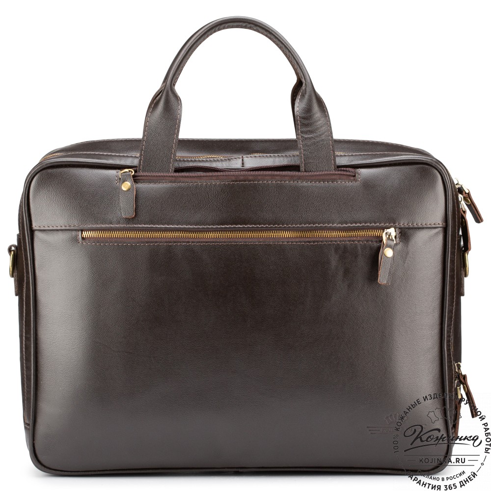 Кожаная деловая сумка "Максимилиан" (темно-коричневая)