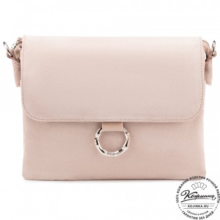Женская сумка из кожи и замши "Мишель" (бежевая)