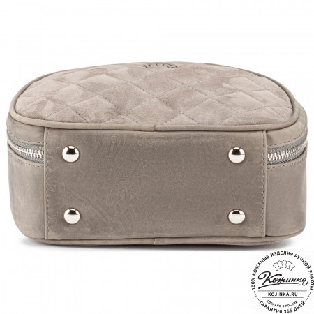 Женская кожаная сумка "Селин" (серая)