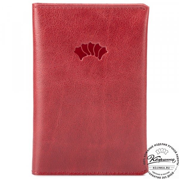 Кожаная обложка на паспорт "Сингапур" (малина). фото 1