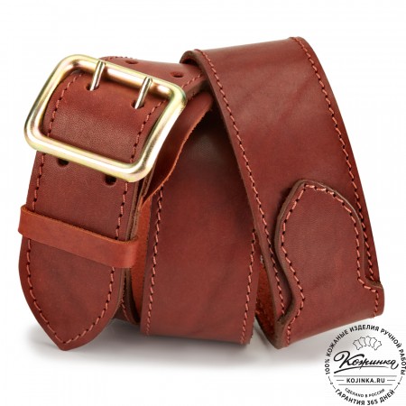 Кожаный ремень "Гренадёр" (коньяк)