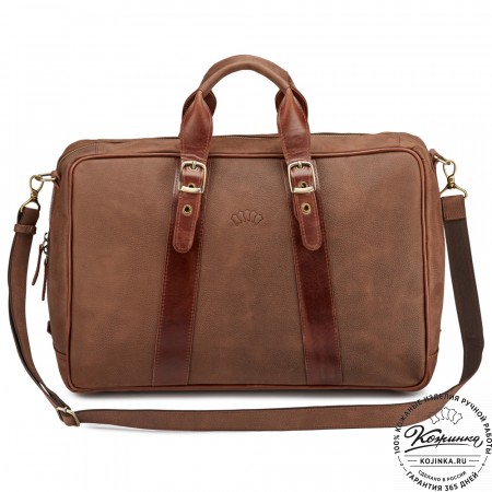Кожаная дорожная сумка "Бристоль" (коричневая крейзи фактура)