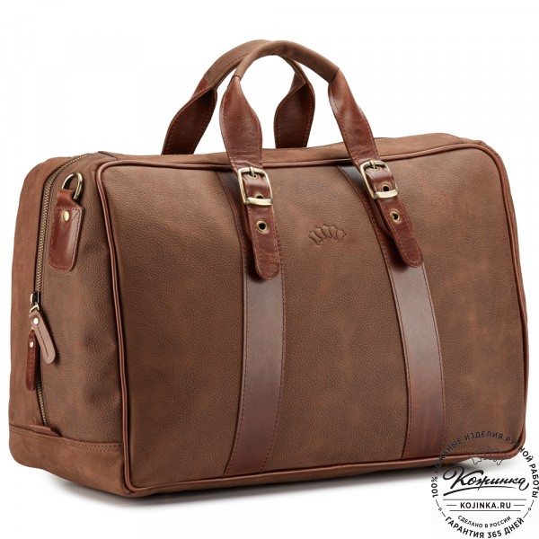 Кожаная дорожная сумка "Бристоль" (коричневая крейзи фактура). фото 1