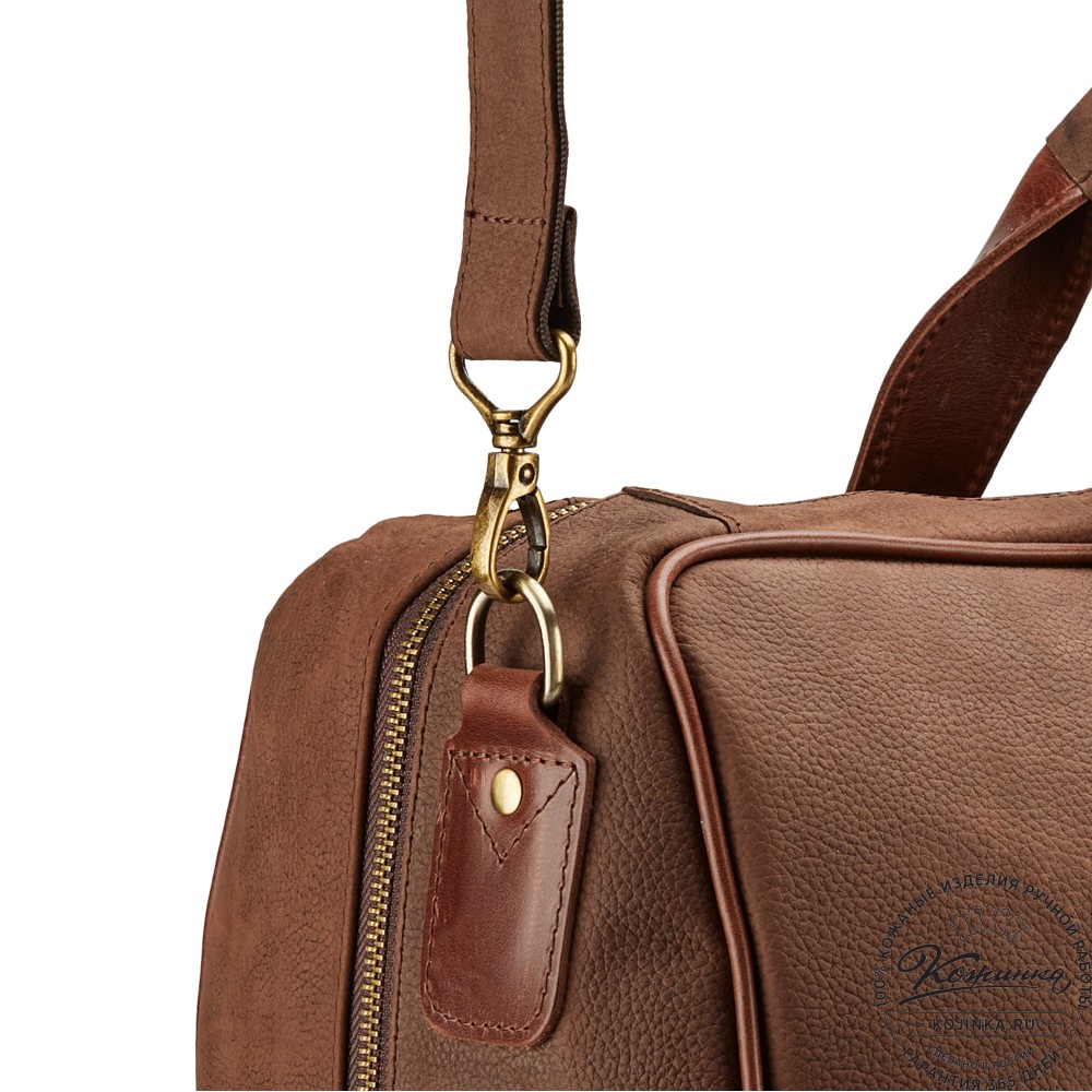 Кожаная дорожная сумка "Бристоль" (коричневая крейзи фактура)