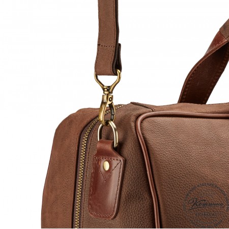 Кожаная дорожная сумка "Бристоль" (коричневая крейзи фактура)