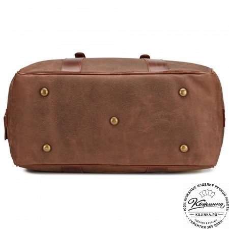 Кожаная дорожная сумка "Бристоль" (коричневая крейзи фактура)