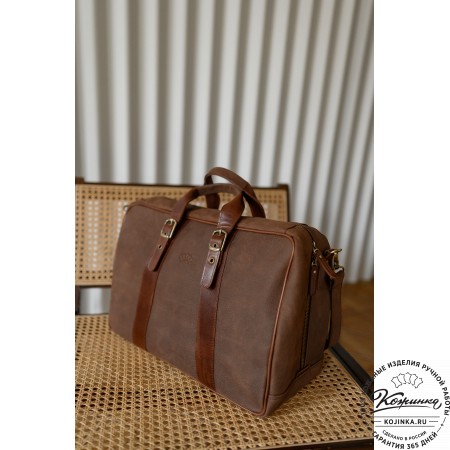 Кожаная дорожная сумка "Бристоль" (коричневая крейзи фактура)