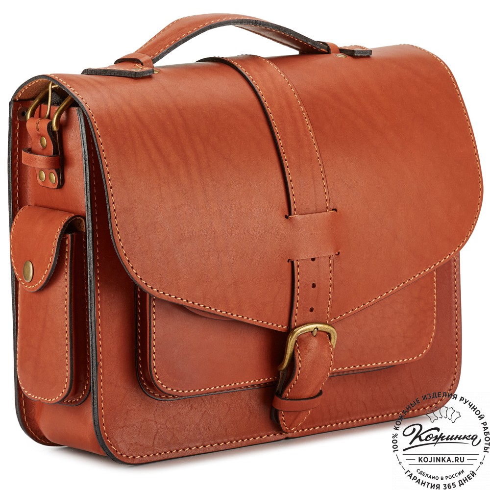 Кожаная  сумка "Леонардо" (рыжая)