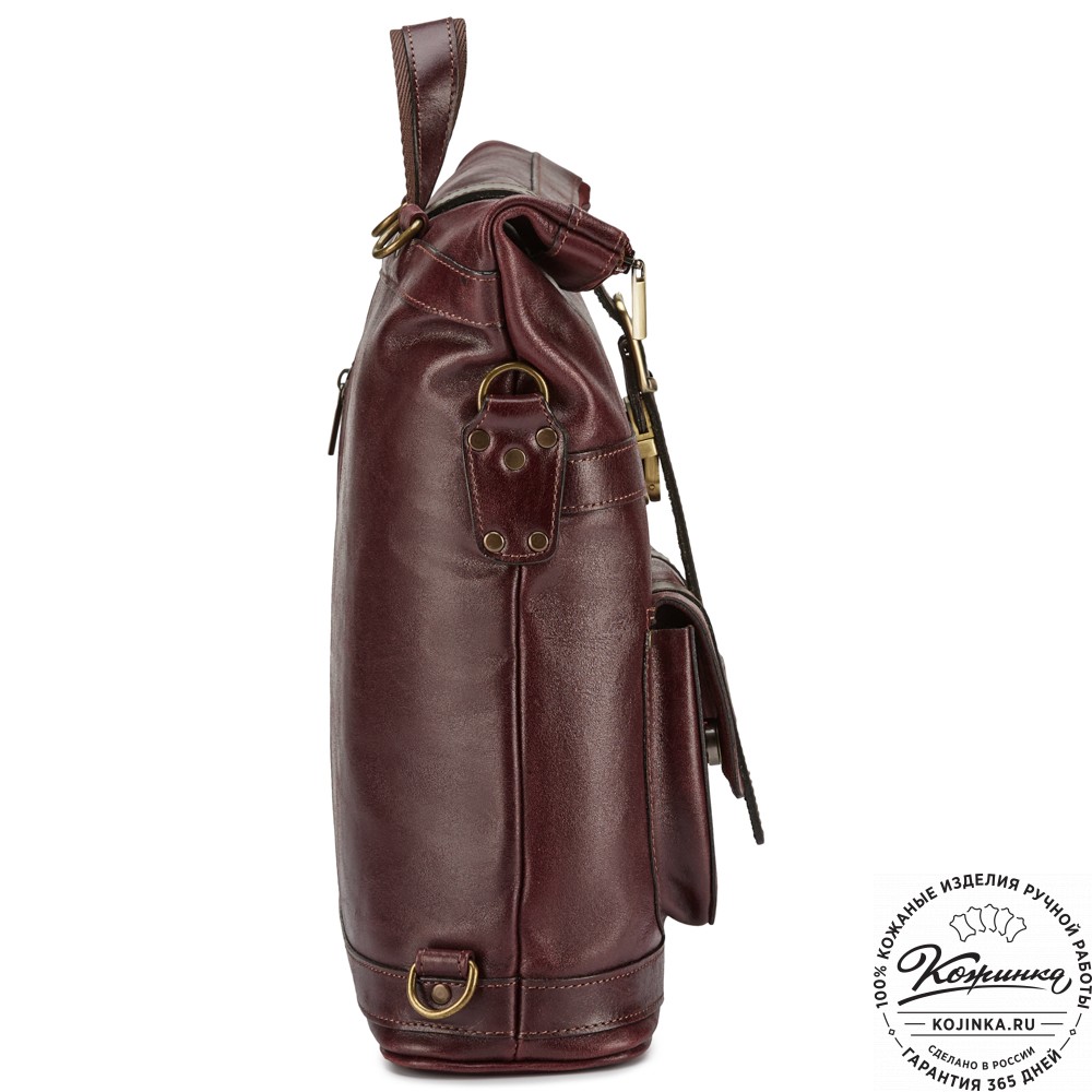 Кожаная сумка-рюкзак "Сан-Тропе" (вишня)