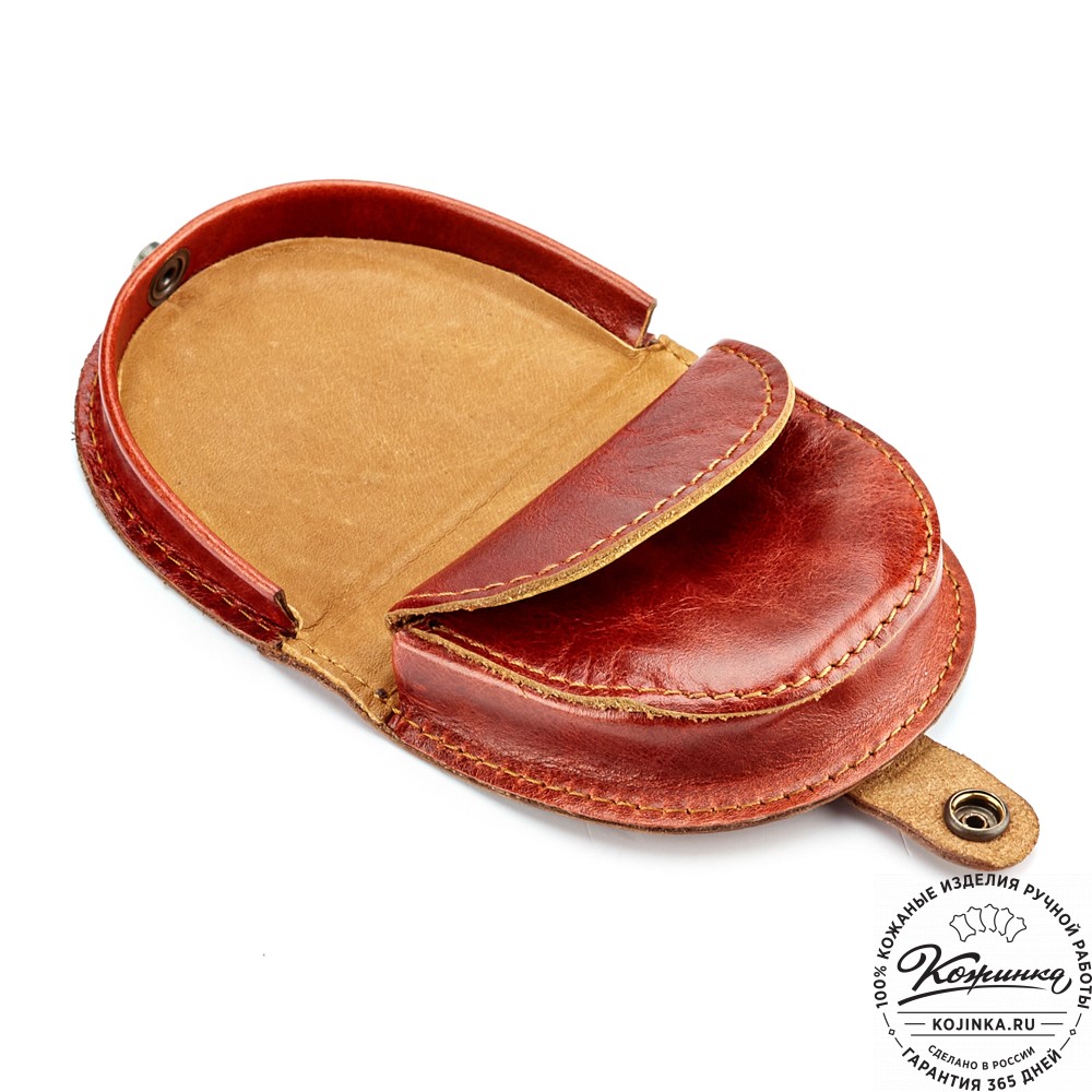 Кожаная монетница "Сицилия" (рыжий антик)