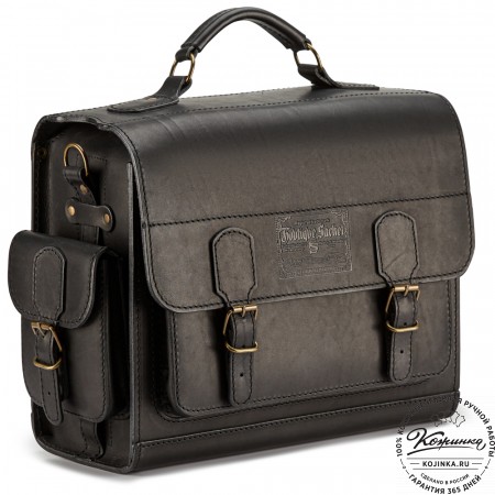 Кожаный портфель "Вояджер" (чёрный)