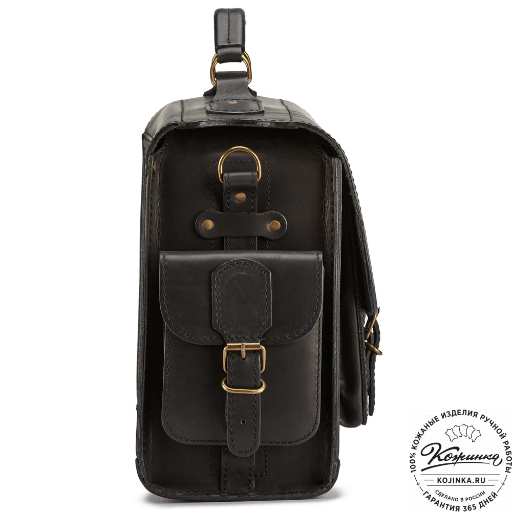 Кожаный портфель "Вояджер" (чёрный)