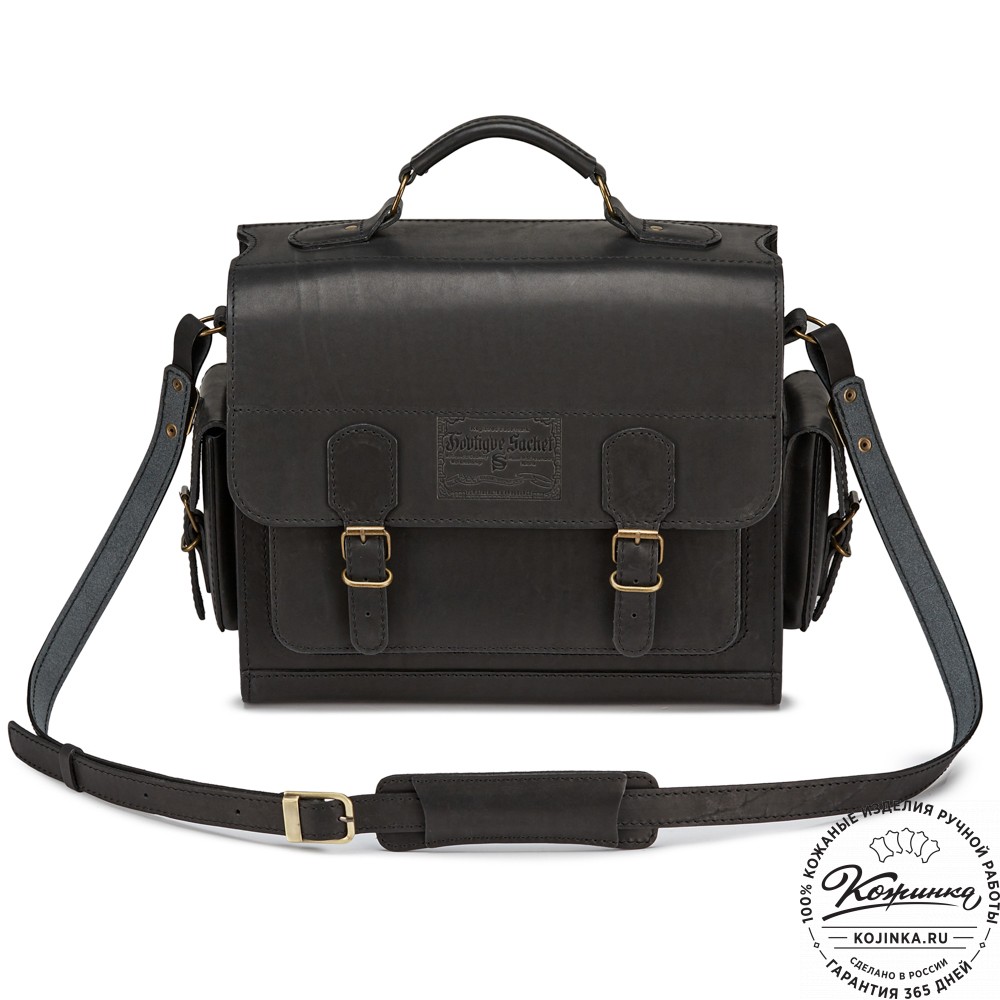 Кожаный портфель "Вояджер" (чёрный)