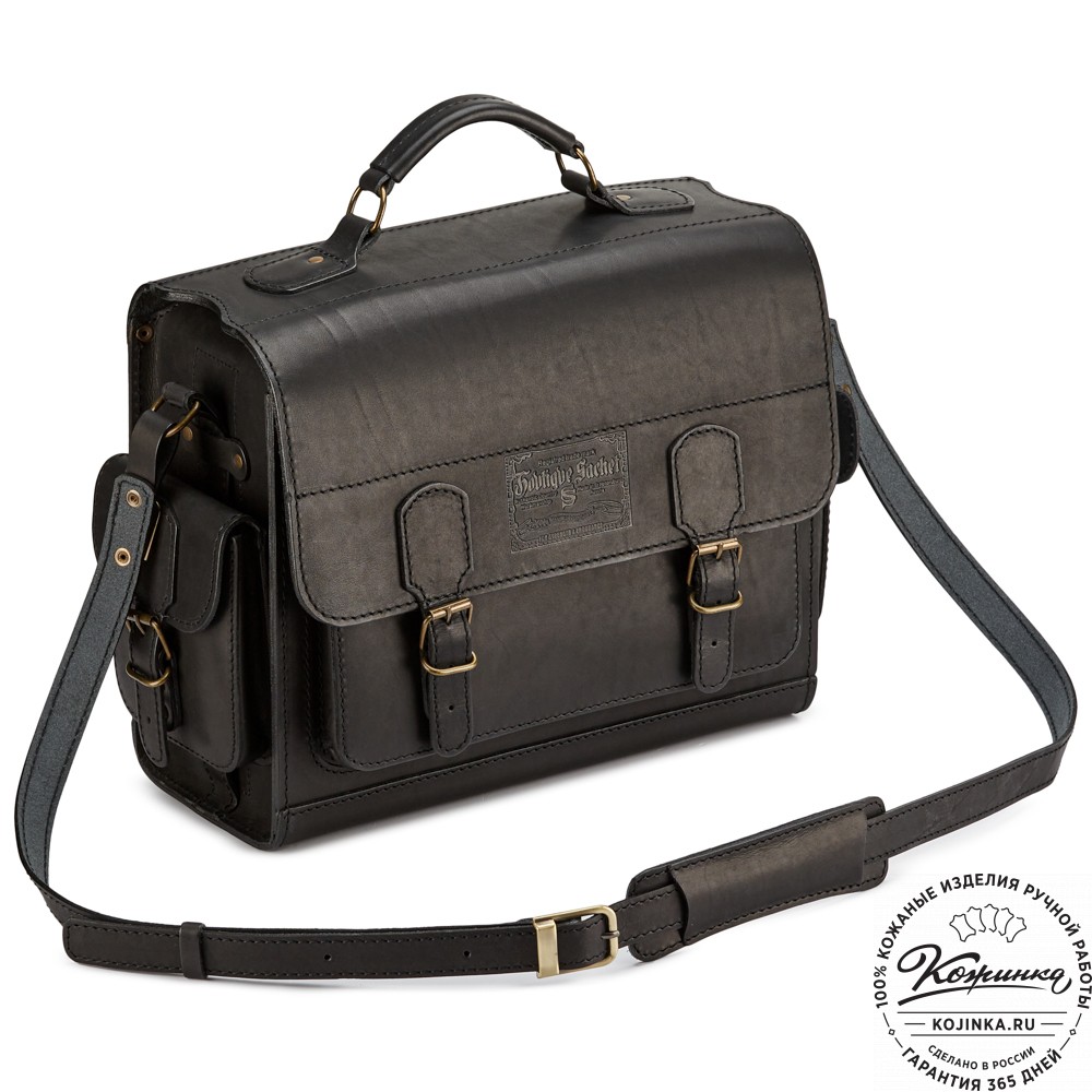 Кожаный портфель "Вояджер" (чёрный)