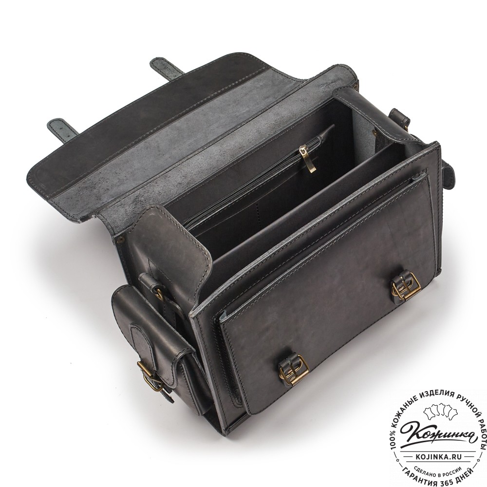 Кожаный портфель "Вояджер" (чёрный)