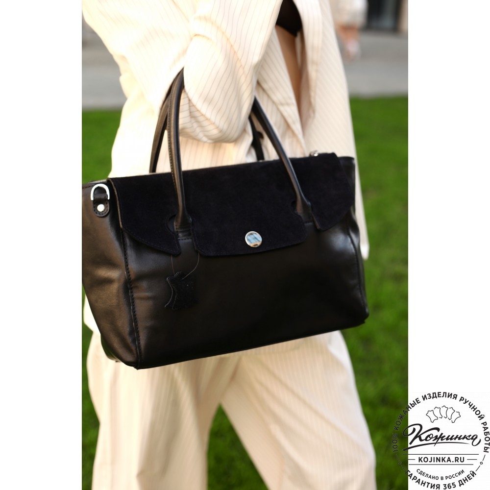Женская кожаная сумка "Сильвия" (чёрная)