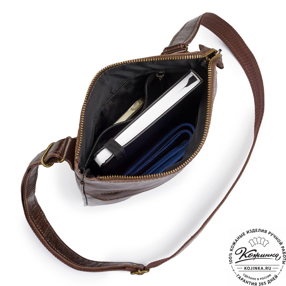 Кожаная сумка "Говард" (тёмно-коричневая)