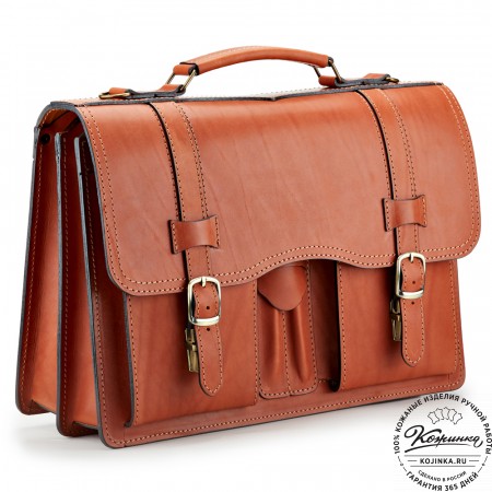 Кожаный портфель "Юрист"  (рыжий)