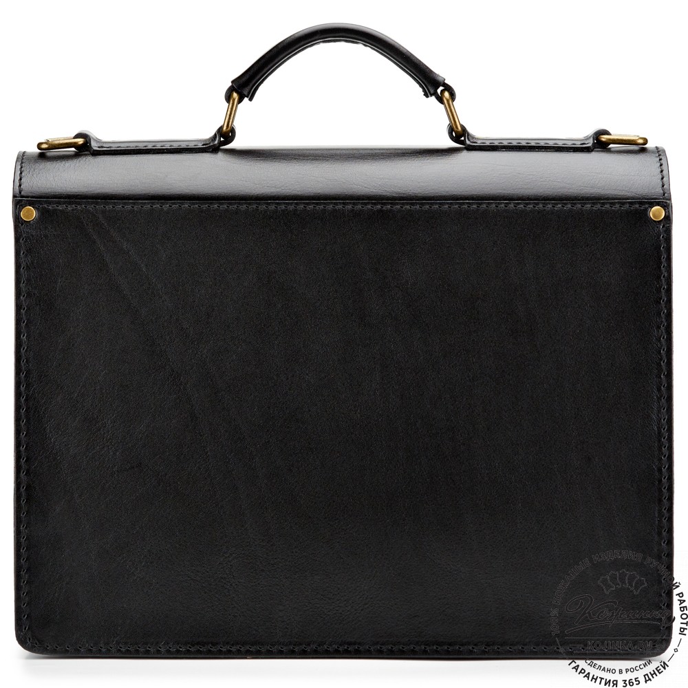 Мужской кожаный портфель "Оптима II" (чёрный)